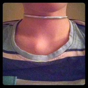 Silver holographic choker
